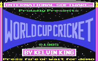 World Cup Cricket Title Screen